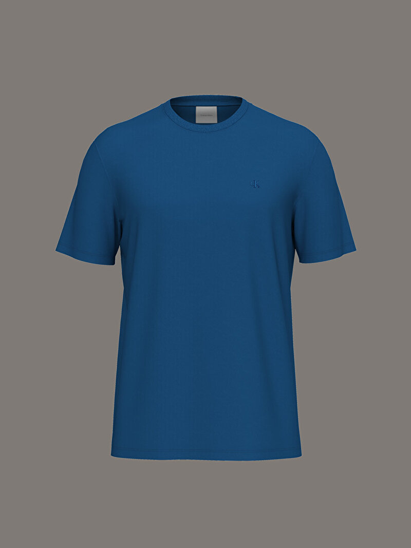 Calvin Klein Mavi Renkli Erkek Supima Chest T-shirt