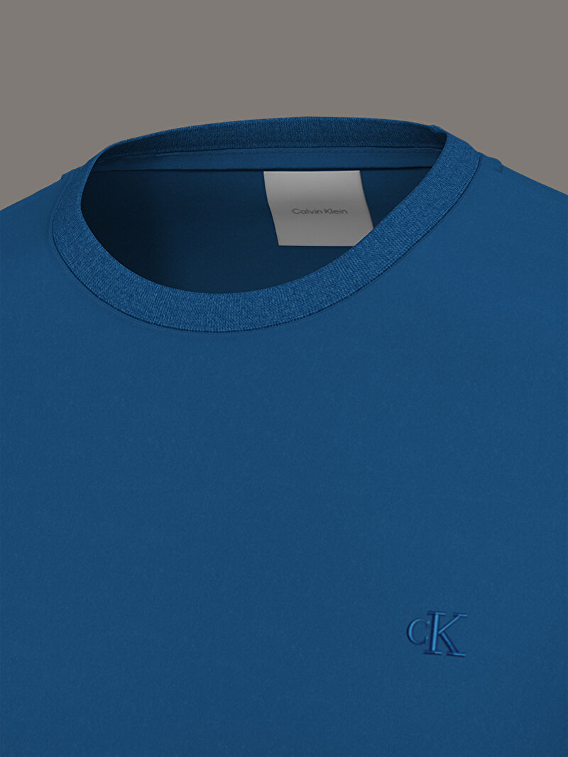 Calvin Klein Mavi Renkli Erkek Supima Chest T-shirt