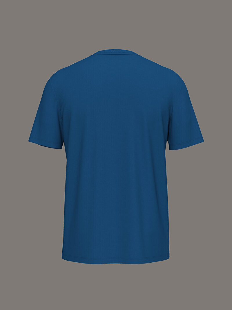 Calvin Klein Mavi Renkli Erkek Supima Chest T-shirt