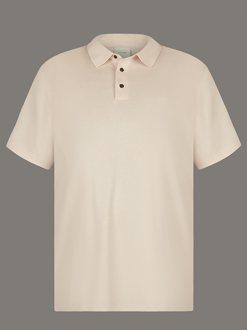 Calvin Klein Bej Renkli Erkek Supima Chest Polo T-shirt