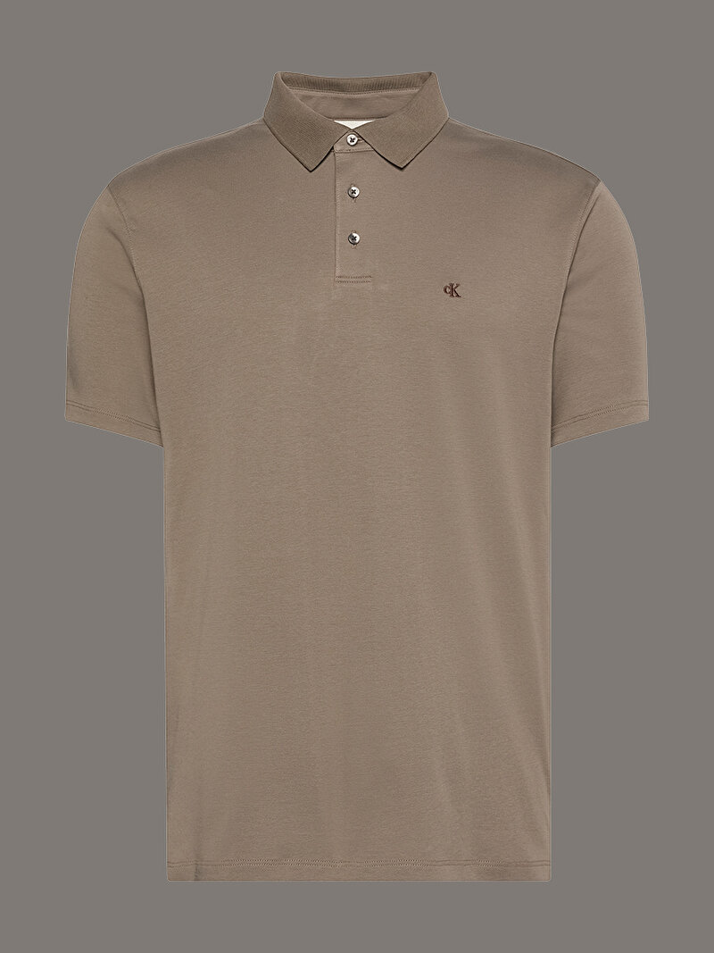 Calvin Klein Bej Renkli Erkek Supima Chest Polo T-shirt