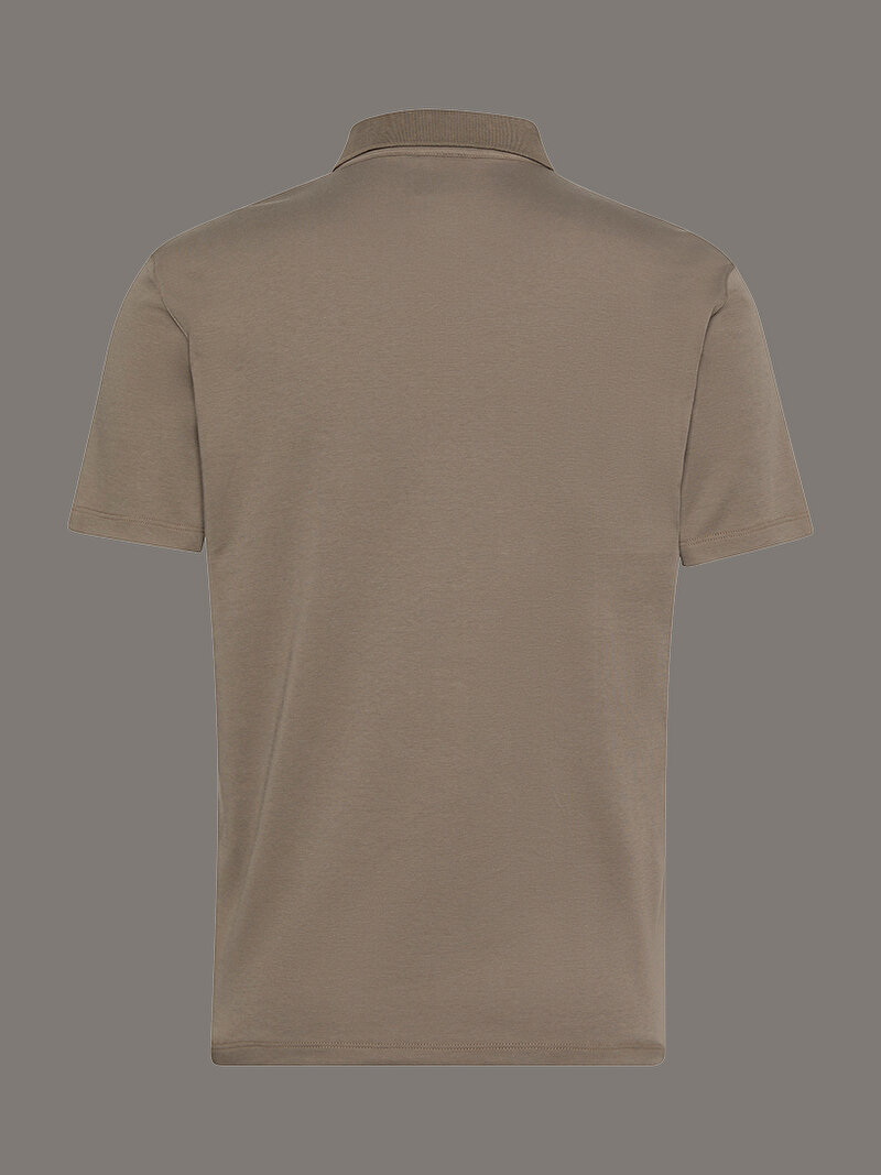 Calvin Klein Bej Renkli Erkek Supima Chest Polo T-shirt
