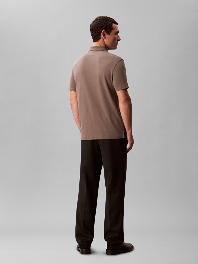 Calvin Klein Bej Renkli Erkek Supima Chest Polo T-shirt