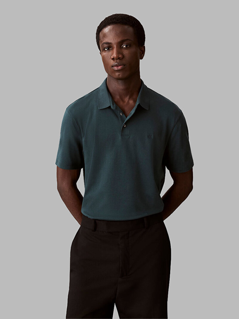 Calvin Klein Lacivert Renkli Erkek Supima Chest Polo T-shirt