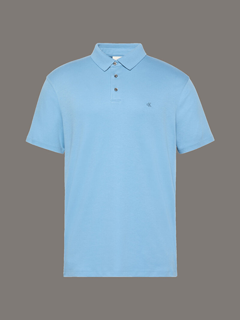 Calvin Klein Mavi Renkli Erkek Supima Chest Polo T-shirt