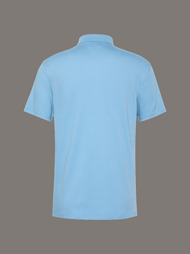 Calvin Klein Mavi Renkli Erkek Supima Chest Polo T-shirt