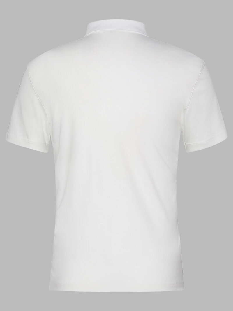 Calvin Klein Beyaz Renkli Erkek Supima Chest Polo T-shirt