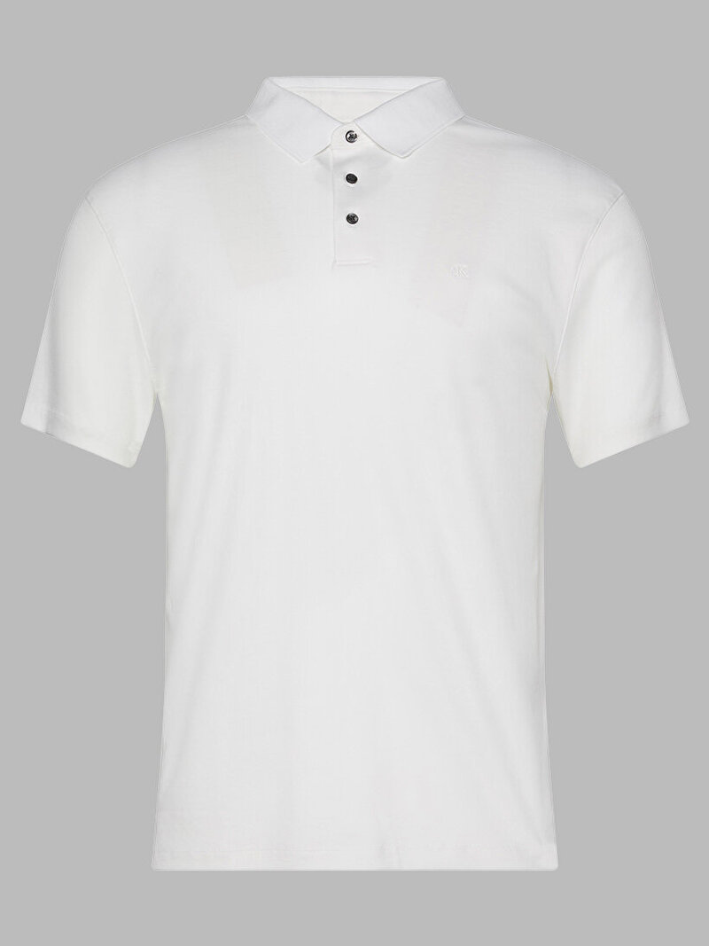 Calvin Klein Beyaz Renkli Erkek Supima Chest Polo T-shirt