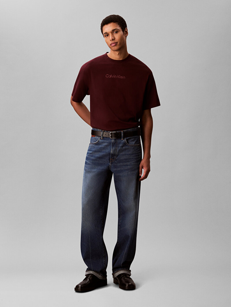Calvin Klein Kırmızı Renkli Erkek Standart Logo T-shirt