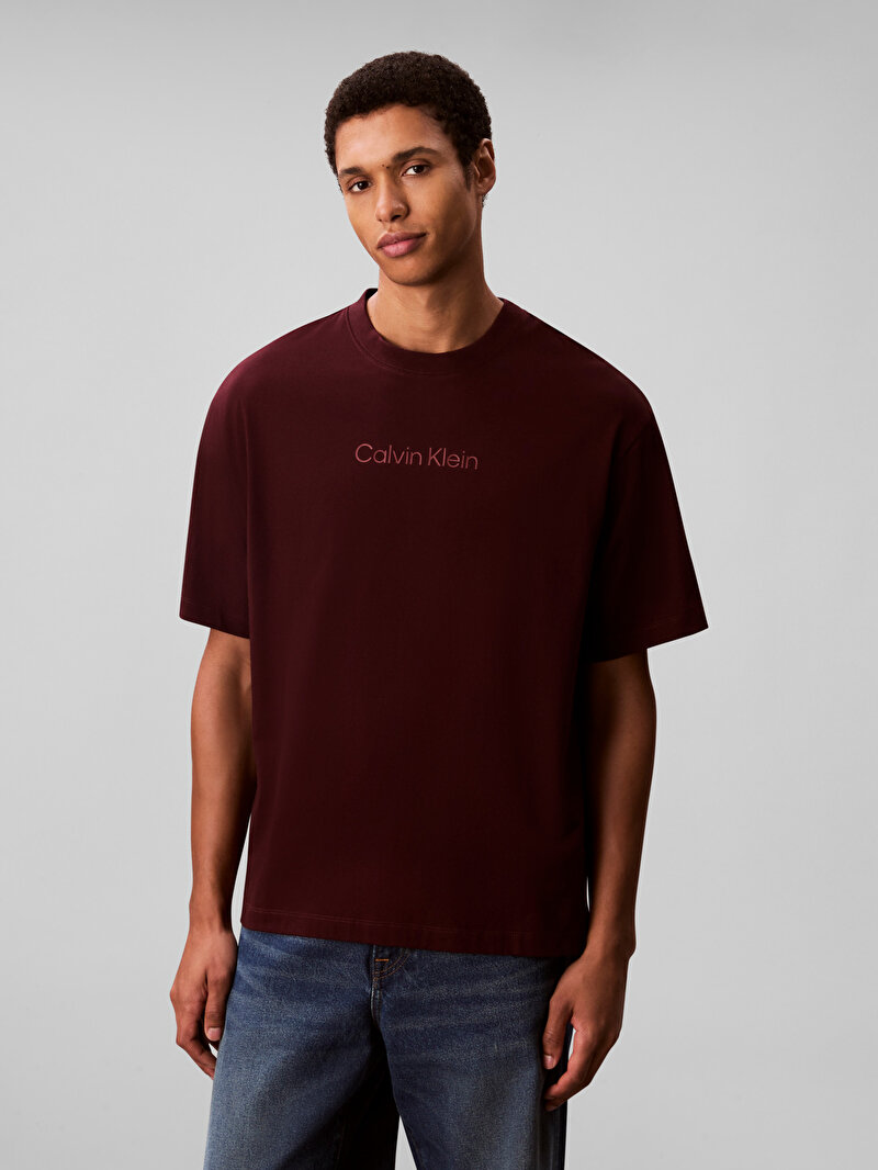 Calvin Klein Kırmızı Renkli Erkek Standart Logo T-shirt