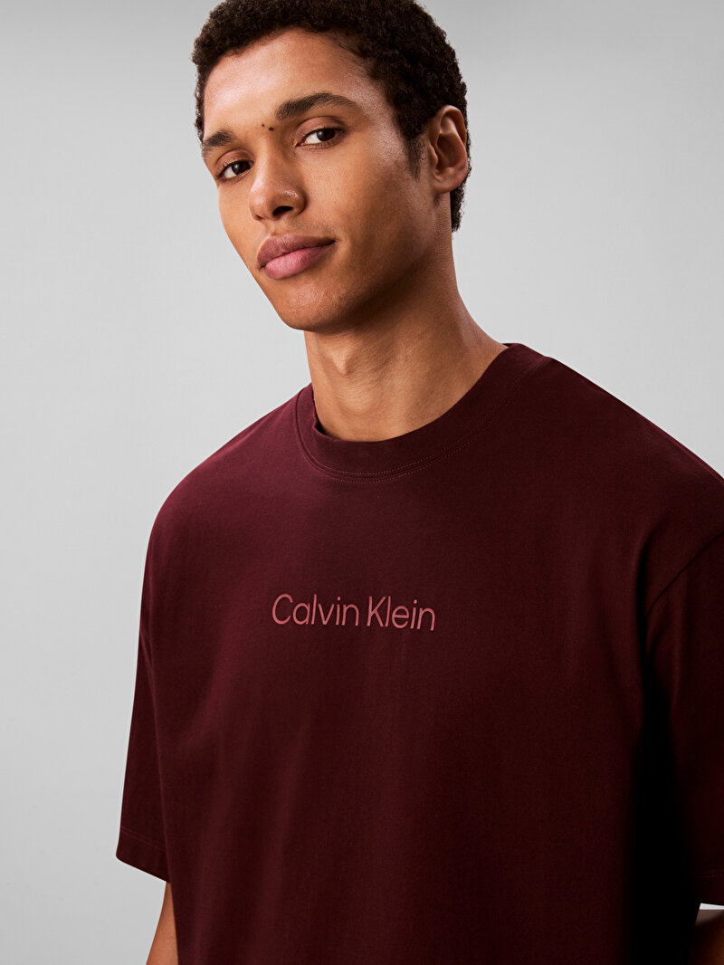 Calvin Klein Kırmızı Renkli Erkek Standart Logo T-shirt