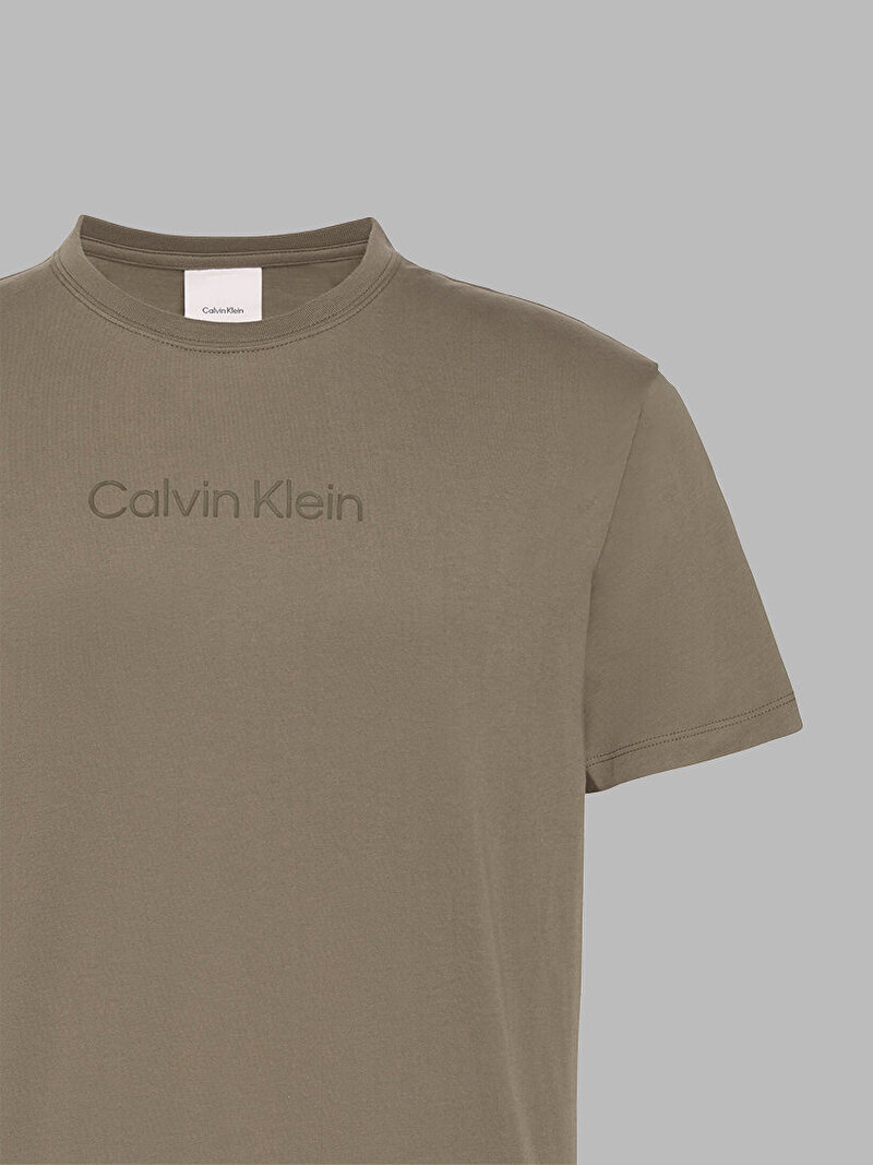 Calvin Klein Bej Renkli Erkek Standard Logo T-shirt