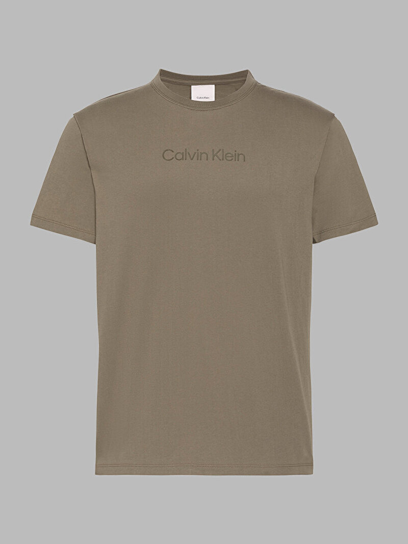 Calvin Klein Bej Renkli Erkek Standard Logo T-shirt