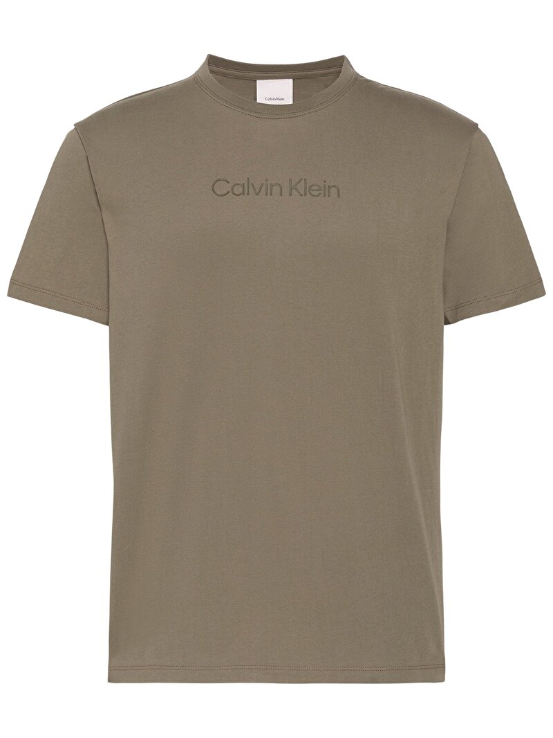 Calvin Klein Bej Renkli Erkek Standard Logo T-shirt