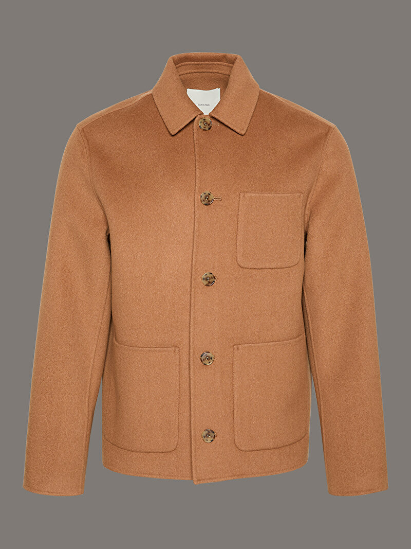 Calvin Klein Bej Renkli Erkek Double Face Ceket