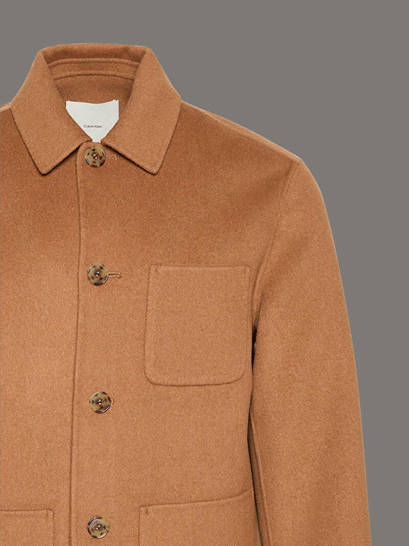 Calvin Klein Bej Renkli Erkek Double Face Ceket