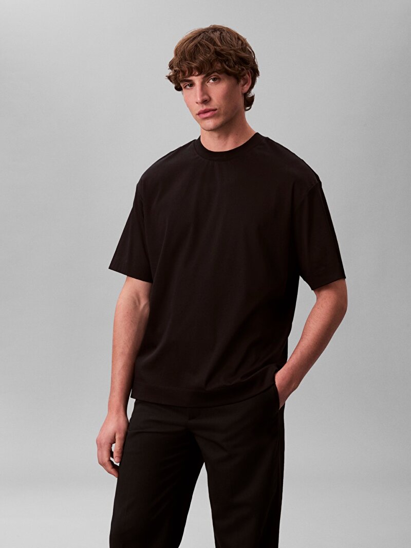 Calvin Klein Siyah Renkli Erkek Premium Interlock T-shirt