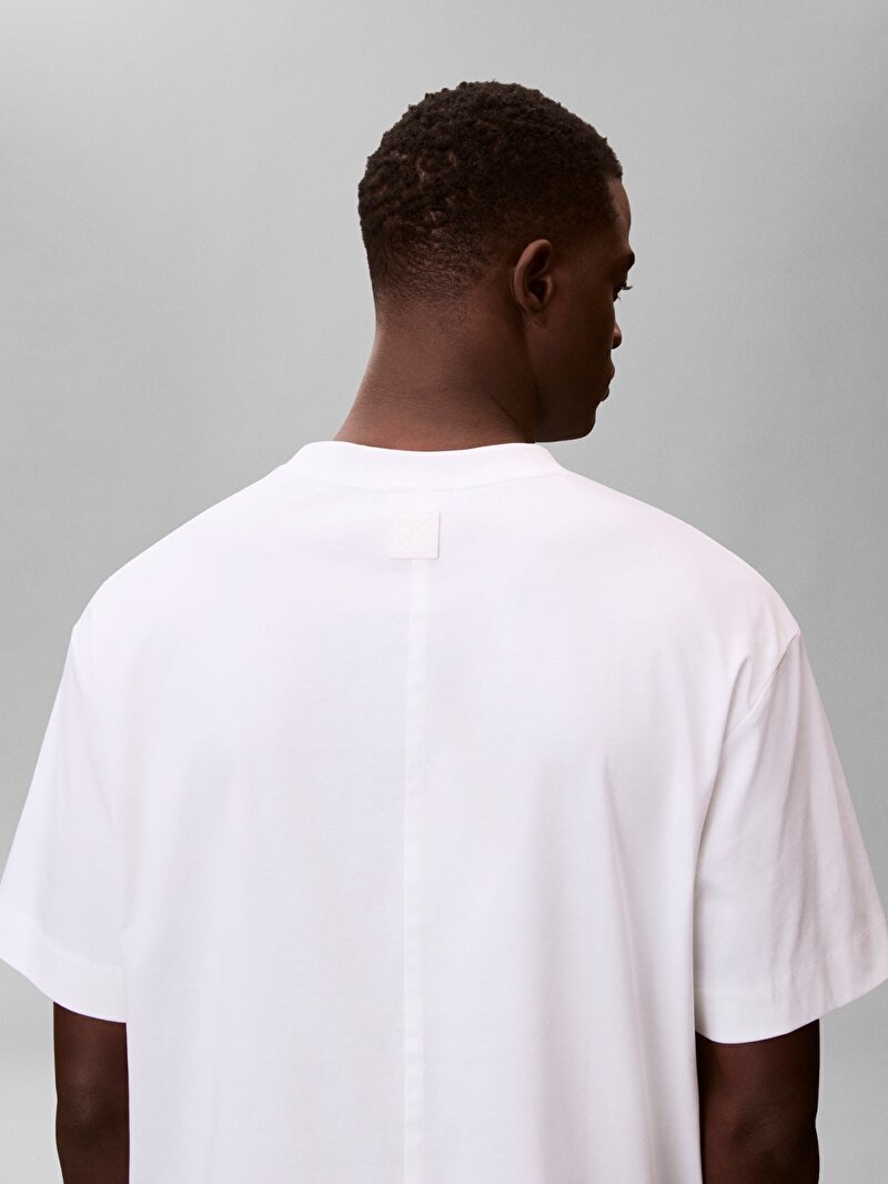 Calvin Klein Beyaz Renkli Erkek Premium Interlock T-shirt