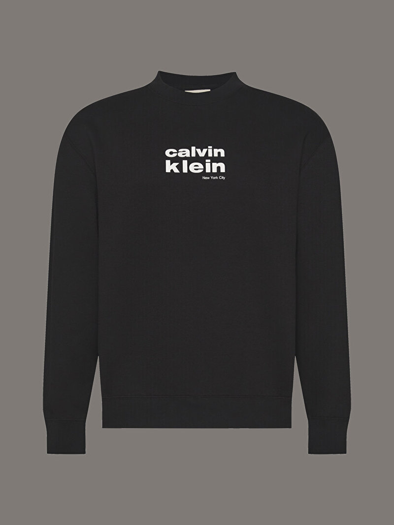 Calvin Klein Siyah Renkli Erkek Retro Sweatshirt