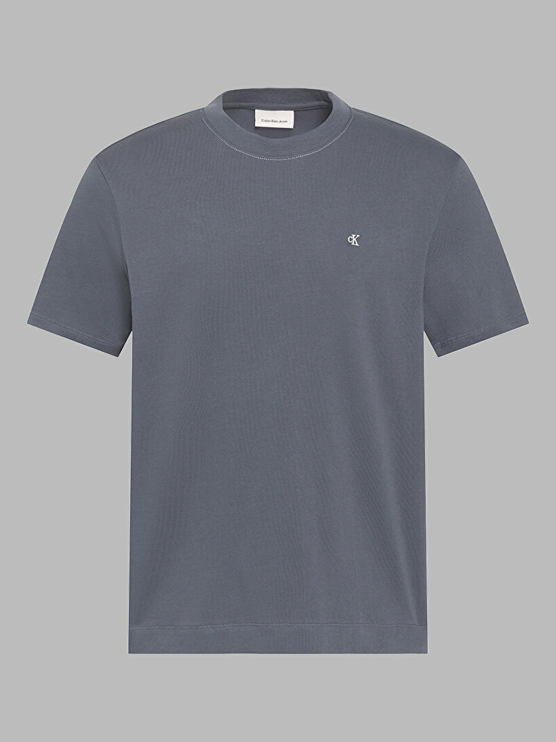Calvin Klein Gri Renkli Erkek Contrast Collar T-shirt