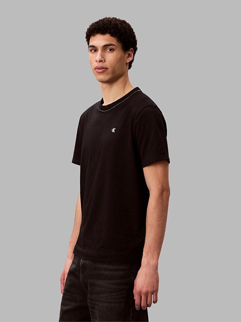 Calvin Klein Siyah Renkli Erkek Contrast Collar T-shirt