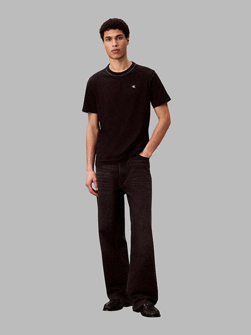 Calvin Klein Siyah Renkli Erkek Contrast Collar T-shirt