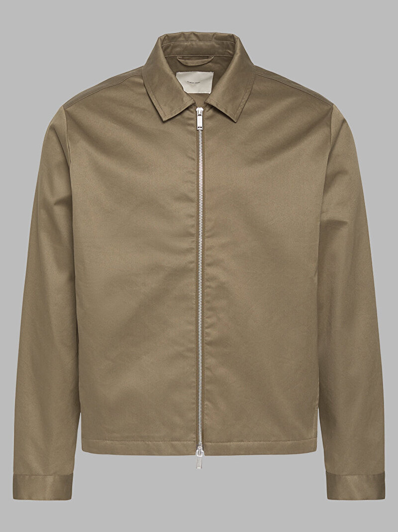 Calvin Klein Bej Renkli Erkek Cotton Collar Ceket