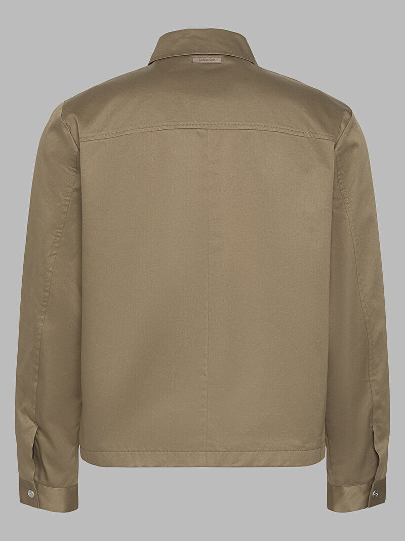 Calvin Klein Bej Renkli Erkek Cotton Collar Ceket