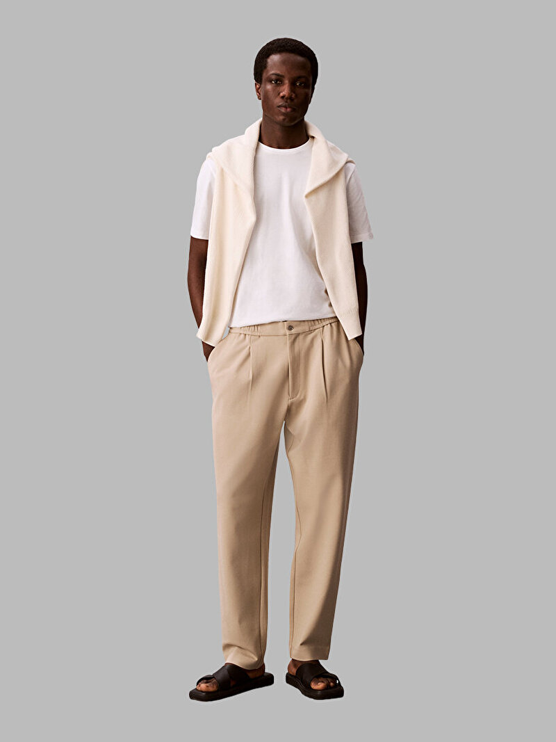 Calvin Klein Bej Renkli Erkek Taoered Tech Knit Pantolon