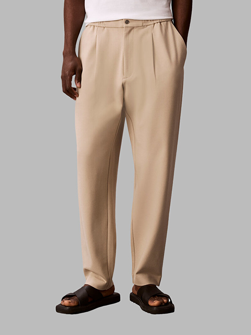 Calvin Klein Bej Renkli Erkek Taoered Tech Knit Pantolon