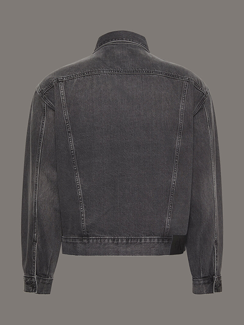 Calvin Klein Gri Renkli Erkek 90s Black Fog Trucker Ceket