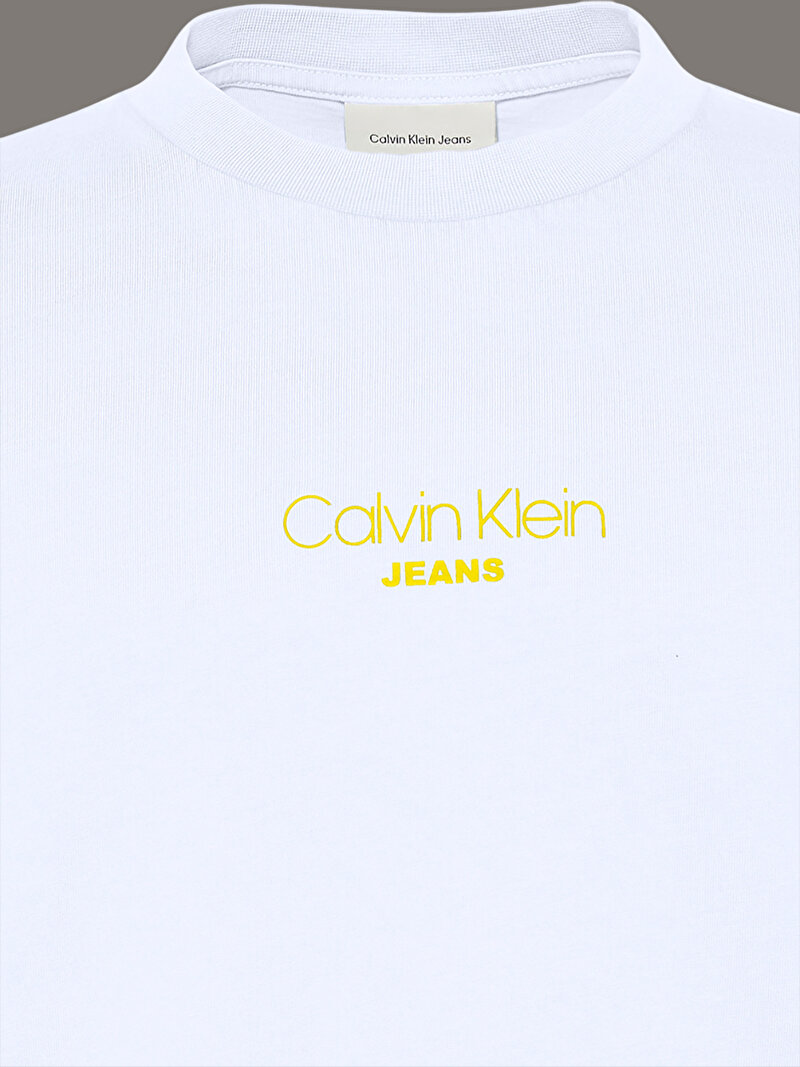 Calvin Klein Beyaz Renkli Erkek Acid Wash T-shirt