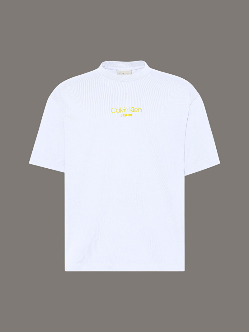 Calvin Klein Beyaz Renkli Erkek Acid Wash T-shirt