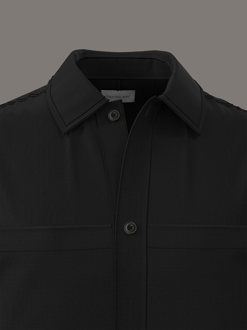 Calvin Klein Siyah Renkli Erkek Ripstop Relaxed Gömlek