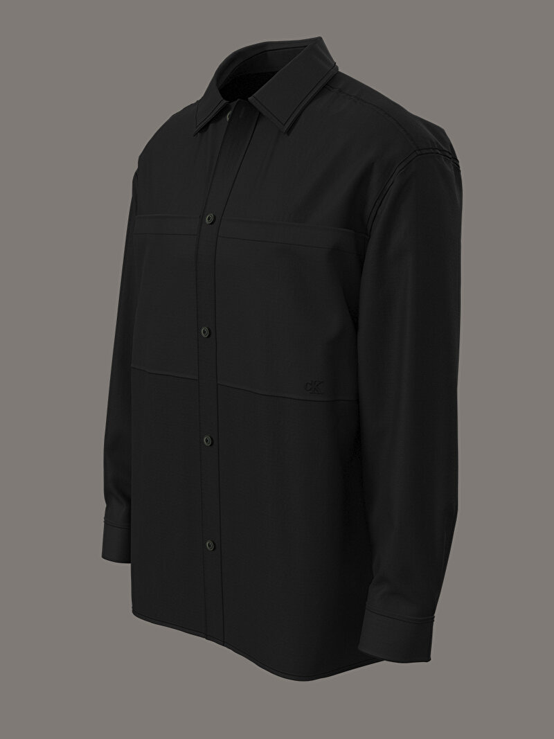 Calvin Klein Siyah Renkli Erkek Ripstop Relaxed Gömlek