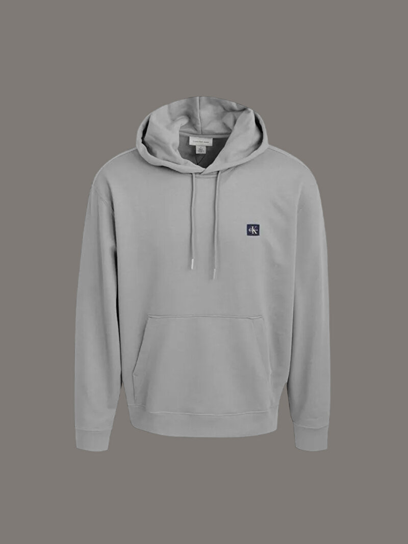 Calvin Klein Gri Renkli Erkek Badge 350 Terry Sweatshirt