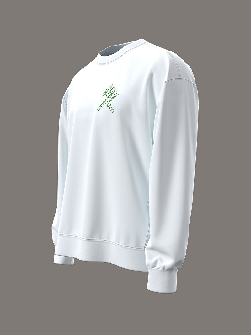 Calvin Klein Beyaz Renkli Erkek 350 Terry Sweatshirt