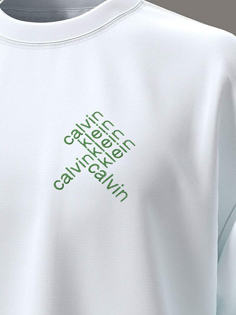 Calvin Klein Beyaz Renkli Erkek 350 Terry Sweatshirt