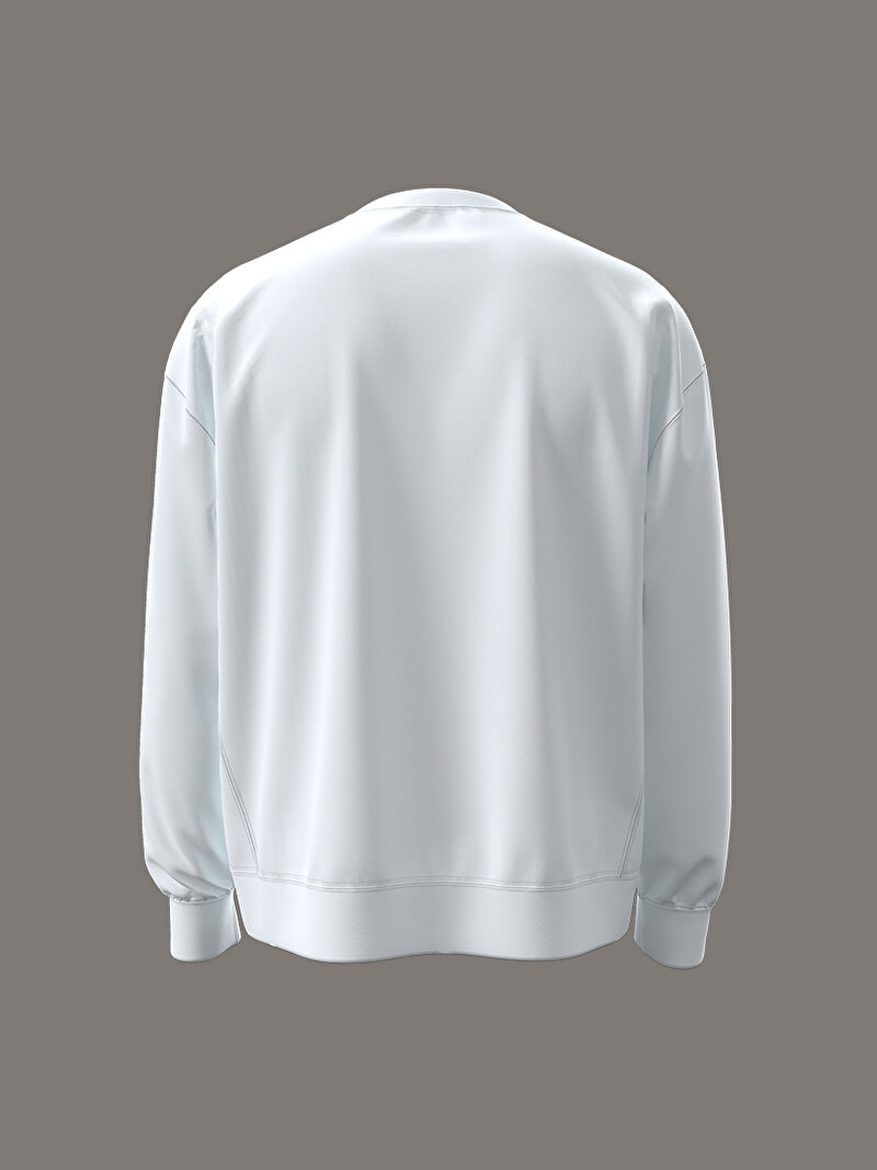 Calvin Klein Beyaz Renkli Erkek 350 Terry Sweatshirt