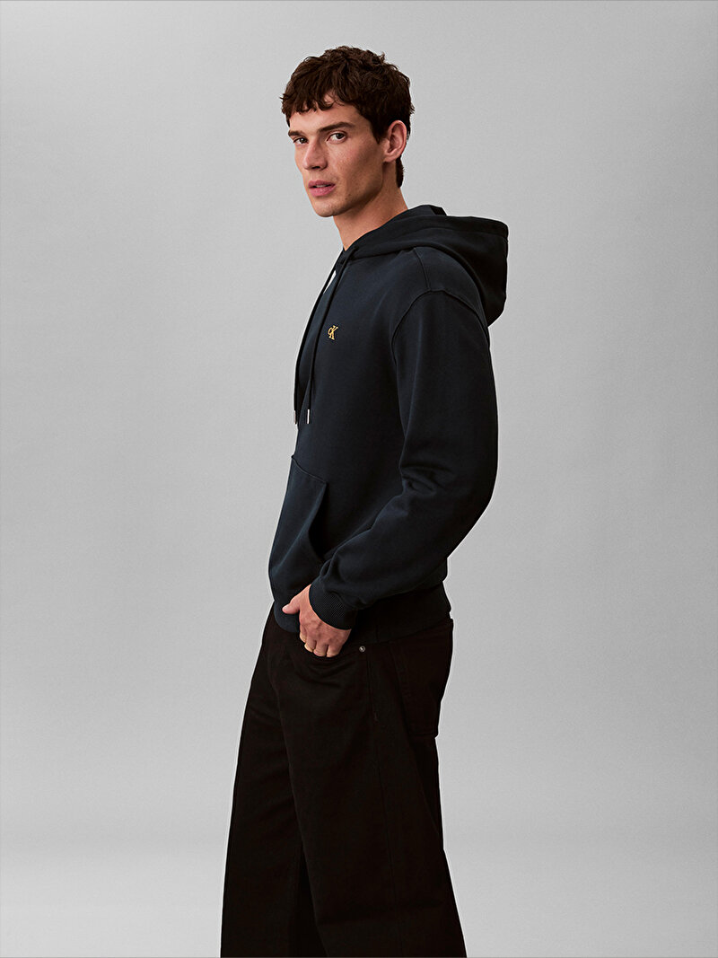 Calvin Klein Lacivert Renkli Erkek 350 Terry Monogram Sweatshirt