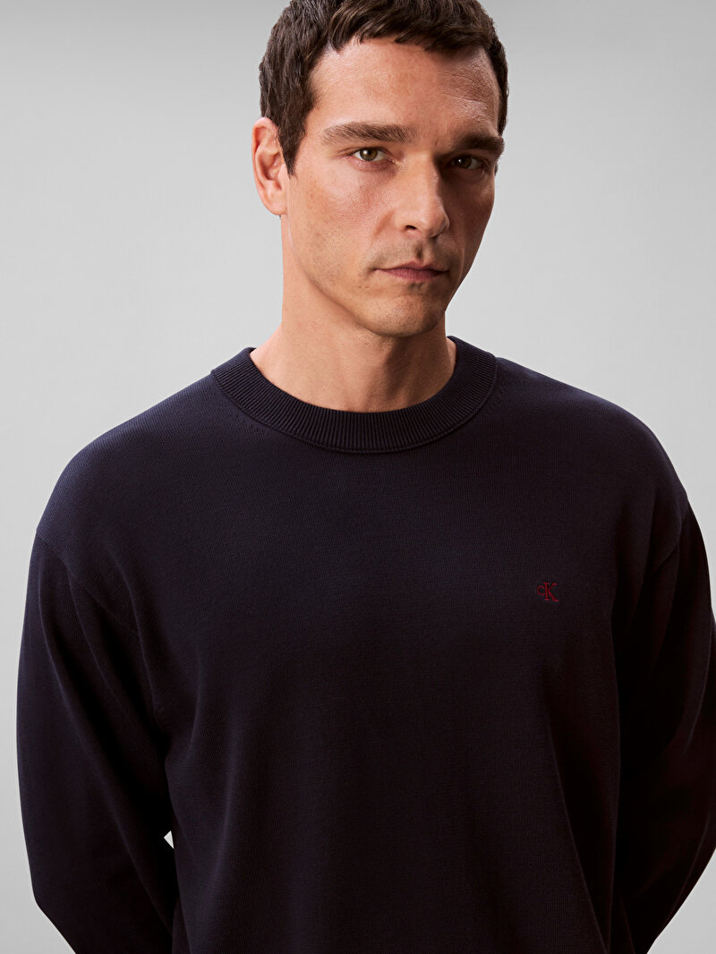 Calvin Klein Lacivert Renkli Erkek Relaxed Kazak