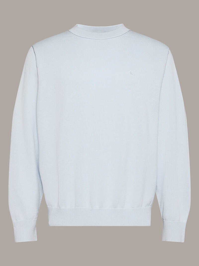 Calvin Klein Beyaz Renkli Erkek Cotton Relaxed Kazak