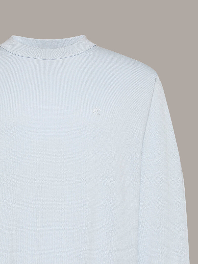 Calvin Klein Beyaz Renkli Erkek Cotton Relaxed Kazak