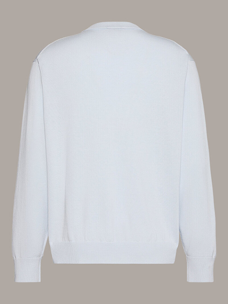 Calvin Klein Beyaz Renkli Erkek Cotton Relaxed Kazak