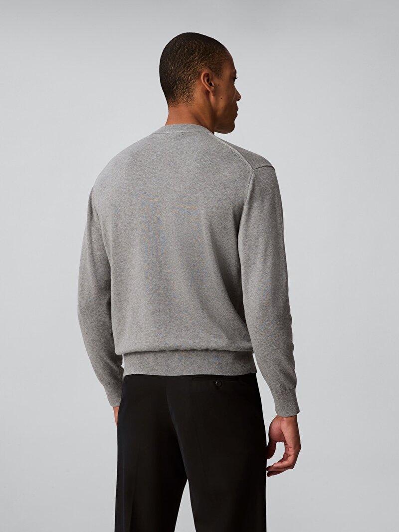 Calvin Klein Gri Renkli Erkek Cotton Relaxed Kazak