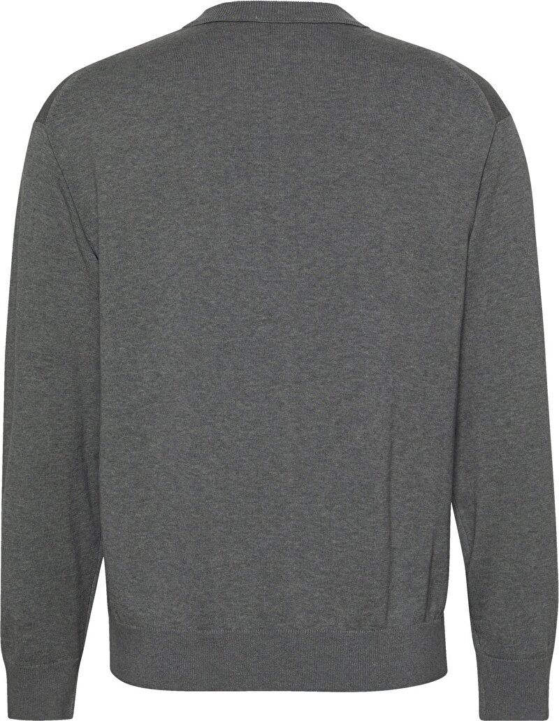 Calvin Klein Gri Renkli Erkek Cotton Relaxed Kazak