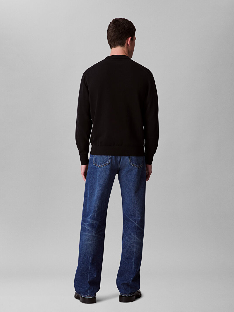 Calvin Klein Siyah Renkli Erkek Cotton Relaxed Kazak