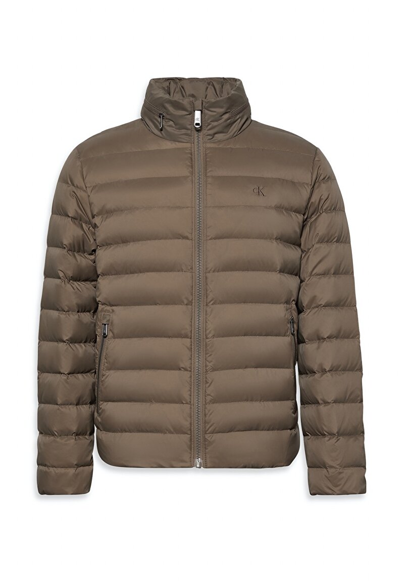 Calvin Klein Bej Renkli Erkek Naylon Hooded Mont