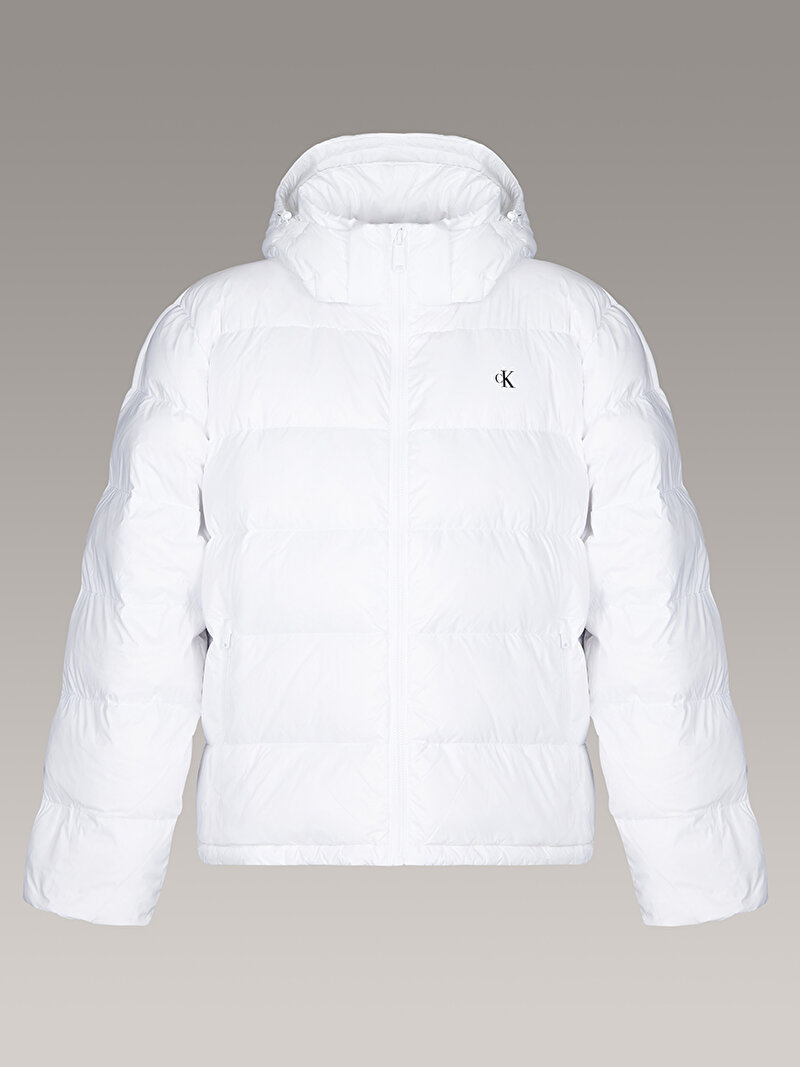 Calvin Klein Beyaz Renkli Erkek Naylon Zip Off Hooded Ceket