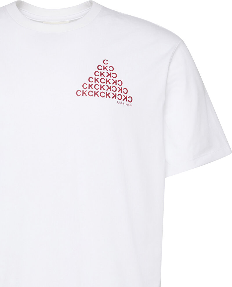 Calvin Klein Beyaz Renkli Erkek 20s Calvin T-shirt
